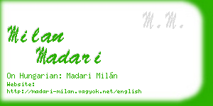 milan madari business card